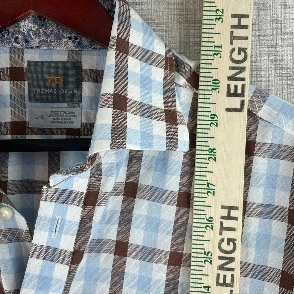 Thomas Dean shirt long sleeve button down mens Large 2671 - Picture 5 of 7